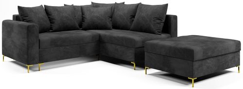 Kanapa Narożnik z Funkcją Spania i Pojemnik LOFT Mini Prince Czarny Prawy na Arena.pl