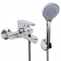 Bateria wannowa ścienna chrom srebrna z prysznicem kran do wanny YOKA