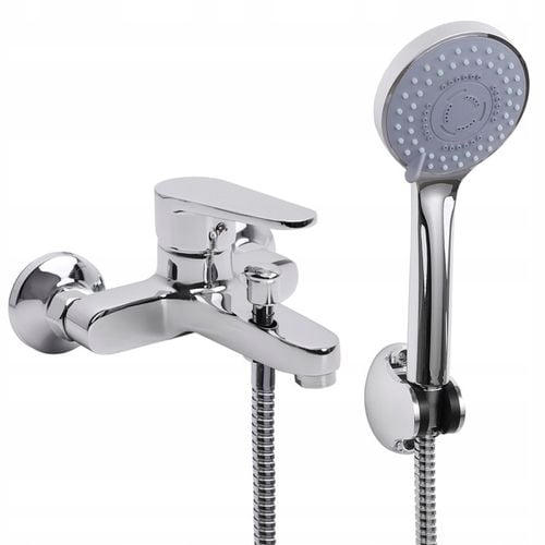 Bateria wannowa ścienna chrom srebrna z prysznicem kran do wanny YOKA na Arena.pl