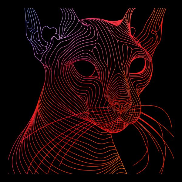 Plakat 20x20cm Cyfrowa Kocica zdjęcie 2