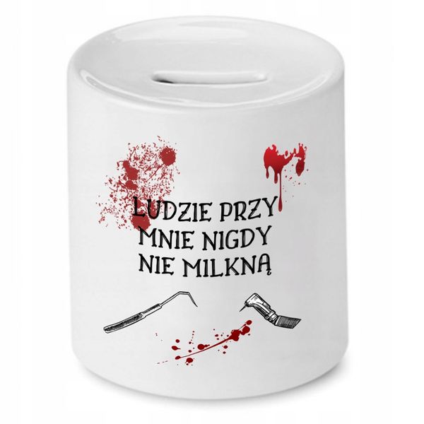 Skarbonka Dla Dentysty Przy Mnie Nie Milkną Z Nadrukiem Ze Zdjęciem zdjęcie 1