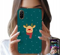 ETUI DO SAMSUNG GALAXY A07 4G - RENIFER NA ZIELONYM TLE ŚWIĄTECZNE WZORY