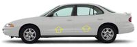 Oldsmobile Intrigue 1998-02 - Listwy chrom boczne drzwi chromowane ochronne