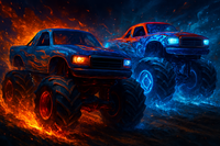 Opłatek na tort Monster Truck Samochód Terenowy Format A4