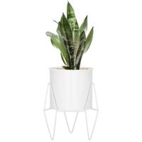 Stojący kwietnik 22 cm stojak z doniczką na kwiaty nowoczesny loft biały mat