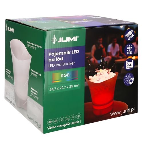 pojemnik wiaderko na lód rgb z oświetleniem led cooler 5l głośnik bluetooth na Arena.pl
