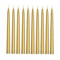 ŚWIECE STOŁOWE STOŻKOWE złote 24 cm 10 szt na urodziny sylwestra