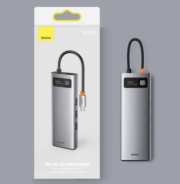 BASEUS ADAPTER HUB USB-C 3xUSB HDMI 9w1 RJ45 SD zdjęcie 12