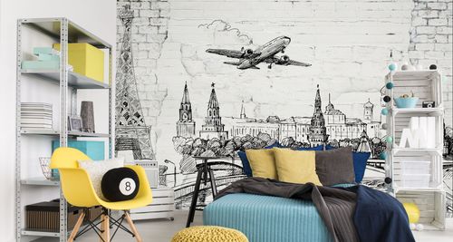 Fototapeta Światowe ZABYTKI Wieża Eiffla Ceglany Mur 90cm x 60cm na Arena.pl