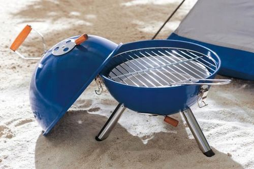 GRILL PIKNIKOWY KULISTY PRZENOŚNY WEGLOWY składany niebieski na Arena.pl