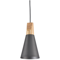 Zwis nad wyspę Bicones P359-PL-140-C Maytoni stożkowy klosz drewno szary