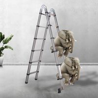 DRABINA TELESKOPOWA PRZEGUBOWA 3.8m WZMACNIANA