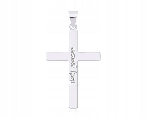 Srebrny Krzyżyk Męski Gładki + Grawer pr. 925 Duży Krzyż Na Łańcuszek na Arena.pl