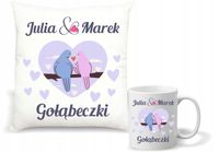 Zestaw PODUSZKA i KUBEK prezent na walentynki Z TWOM napisem + IMIONA
