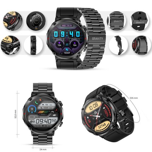 smartwatch gravity gt21-1+ czarny pasek silikonowy na Arena.pl