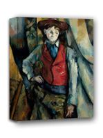 Boy in a Red Waistcoat, Paul Cézanne - obraz na płótnie 70x100 cm