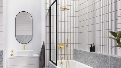 PI wylewka wannowa ścienna, miedziany szczotkowany na Arena.pl