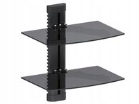 STOLIK PÓŁKA SCIENNA RTV DVD SZKLANA 2 POZIOMOWA