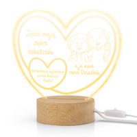 Prezent na Dzień Babci i Dziadka Statuetka Lampka LED z Grawerem