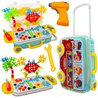 ZESTAW KREATYWNY Klocki Konstrukcyjne dla Dzieci Walizka Wkrętarka 258 El