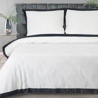 Pościel satynowa z kantą LAURA 220X200 70X80X2 biała+czarna