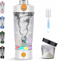 SHAKER ELEKTRYCZNY MIKSER BUTELKA LED DO KOKTAJLI BIAŁKOWYCH 650 ML BIAŁA