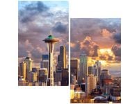 60X60CM SEATTLE O ZACHODZIE SŁOŃCA DWU OBRAZ ŚCIAN