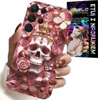 ETUI DO SAMSUNG GALAXY S23 Ultra - KOBIECE, MODNE WZORY, CZASZKA W RÓŻE