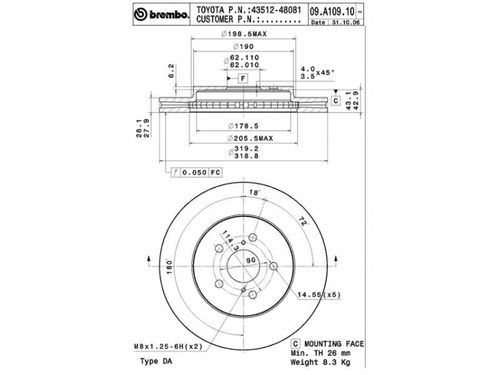 TARCZA HAM PRZOD LE 319X28 V BREMBO na Arena.pl