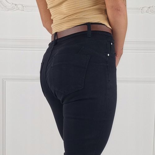 M.SARA SPODNIE JEANSOWE DAMSKIE WYSOKI STAN DUŻE ROZMIARY PASEK GRATIS na Arena.pl