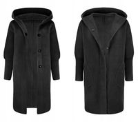 CIEPŁA ALPAKA PŁASZCZ NARZUTKA WEŁNA KOLORY CZARNY