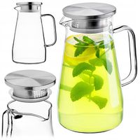 DZBANEK DO HERBATY SZKLANY 1,5L ŻAROODPORNY WODY NAPOJÓW Z POKRYWKĄ FILTREM