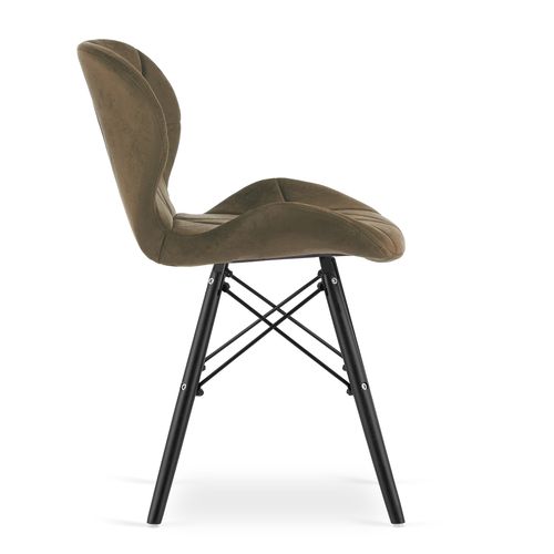 Krzesło LAGO Aksamit - brąz / nogi czarne x 3 na Arena.pl