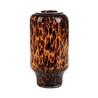 Wazon szklany LANA 16X16X31 czarny + złoty