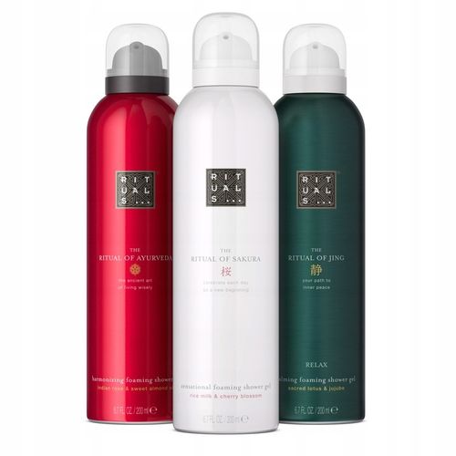 RITUALS Zestaw Trzy Pianek pod Prysznic - Ayurveda, Sakura, Jing, 3x200ml na Arena.pl