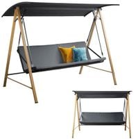 huśtawka 3-osobowa z daszkiem i poduszkami bujana 223 cm duża do ogrodu