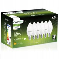 6x Żarówka LED E14 Świeczka 8W = 80W 4000K Neutralna CCD LUMILED NIE
