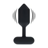 Hexagonal Vibrating Silicone Anal Plug - M - Black