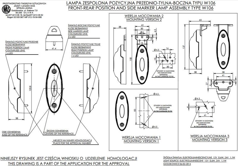 Lampa LED pozycyjna P-T 3 funkcje PRAWA (819P/II) zdjęcie 7