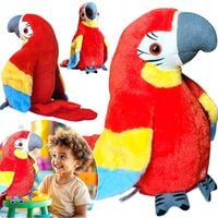 GADAJĄCA PAPUGA ARA ZABAWKA PLUSZOWA MÓWI POWTARZA INTERAKTYWNA MASKOTKA