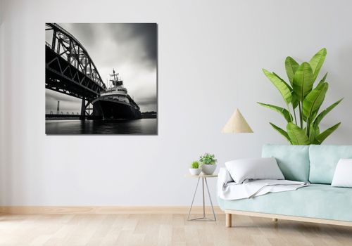 Obraz 100x100cm Statek przy Moście na Arena.pl