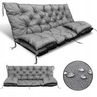 OGRODOWA WODOODPORNA SZARA PODUSZKA NA HUŚTAWKĘ 150X60X50 2PODUSZKI GRATIS