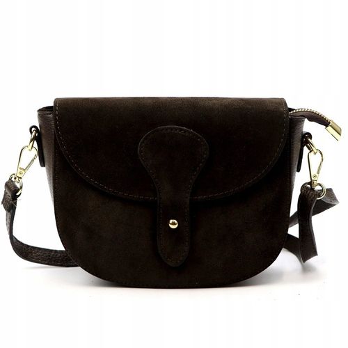 TOREBKA DAMSKA ZAMSZOWA LISTONOSZKA BRĄZOWA VERA PELLE SKÓRZANA na Arena.pl