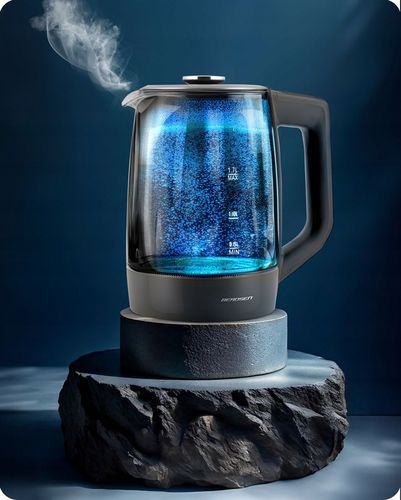 CZAJNIK ELEKTRYCZNY SZKLANY SZARY 2200W PANEL DOTYKOWY 1,7L BERDSEN na Arena.pl