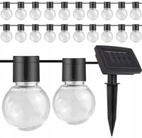 Girlanda Solarna LED Ogrodowa Lampki Solarne Żarówki Kulki Na Balkon Taras