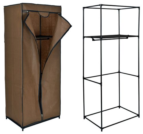 Szafa tekstylna z półką Fela - ciemny brąz na Arena.pl