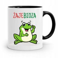 Kubek Czarny Śmieszny Zabawny Żajebioza Prezent Z Nadrukiem Ze Zdjęciem