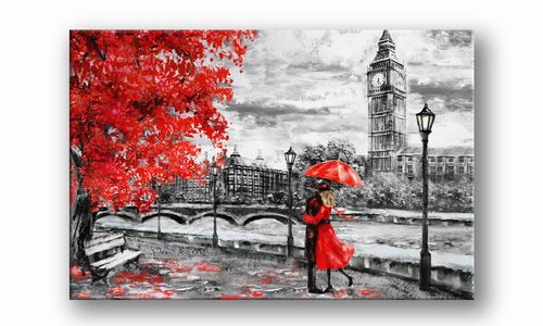 OBRAZ NA PŁÓTNIE 065 Miłość w Londynie 30x20cm na Arena.pl