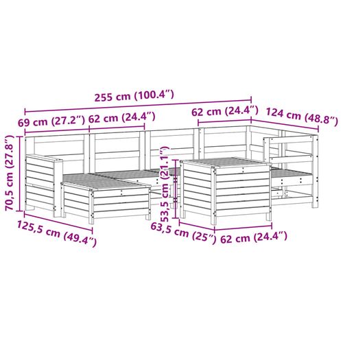 7-cz. zestaw wypoczynkowy do ogrodu, biały, lite drewno sosnowe na Arena.pl