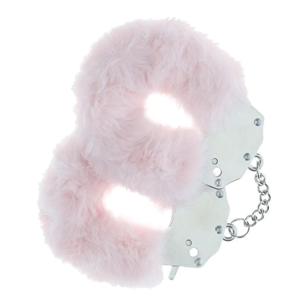 Heavy-Duty Fluffy Handcuffs - Powder Pink zdjęcie 1